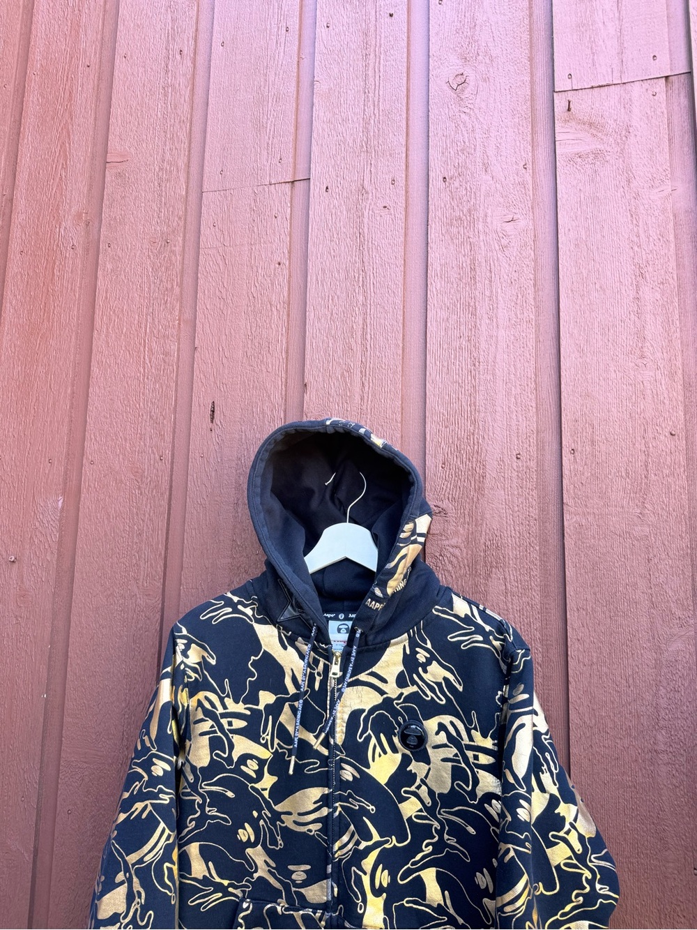 AAPE By A Bathing Ape Full Zip Hoodie Gold Camo